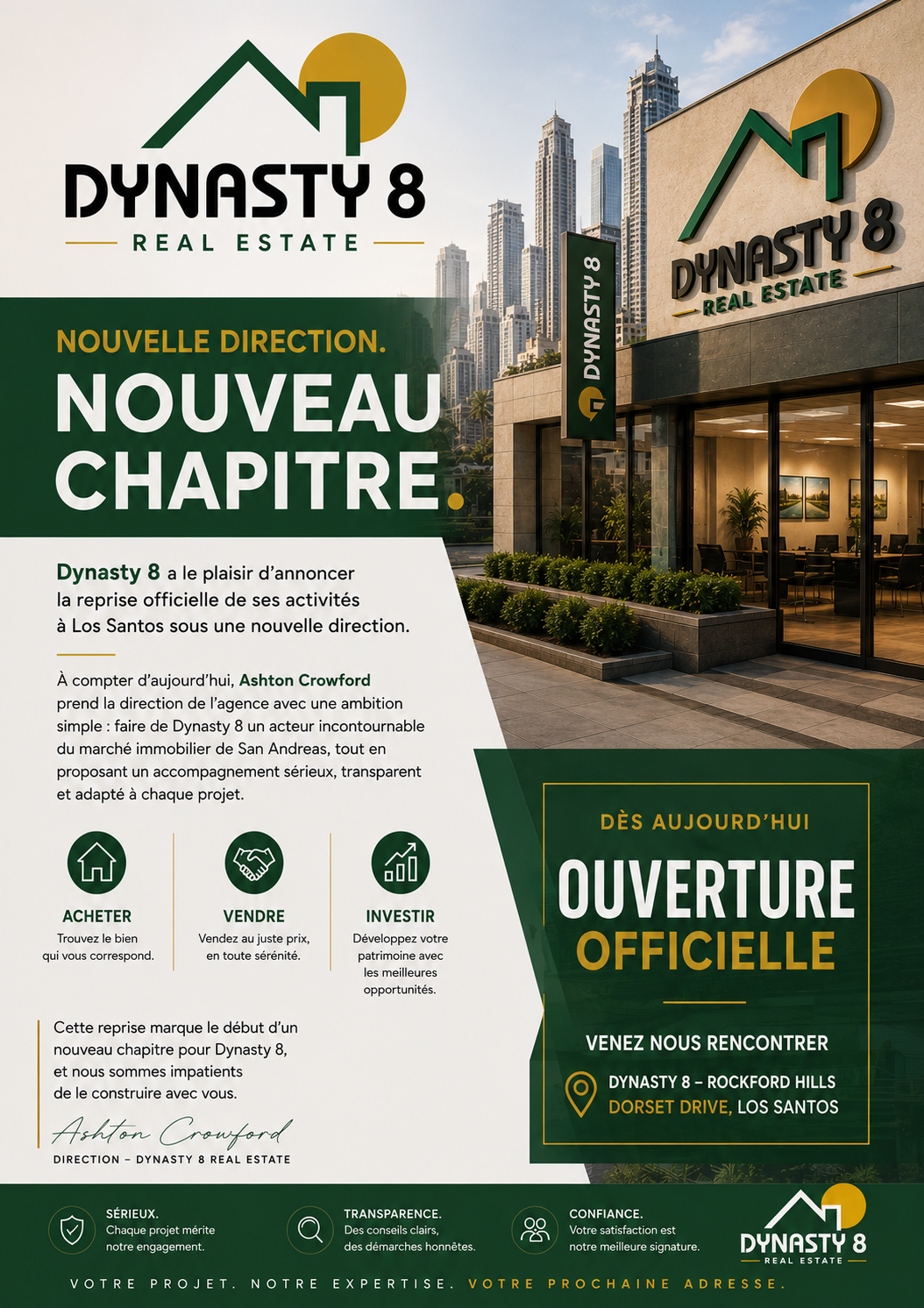DYNASTY 8 — NOUVELLE DIRECTION